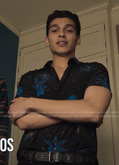 Rahim’s floral Saint Laurent shirt on Love Victor