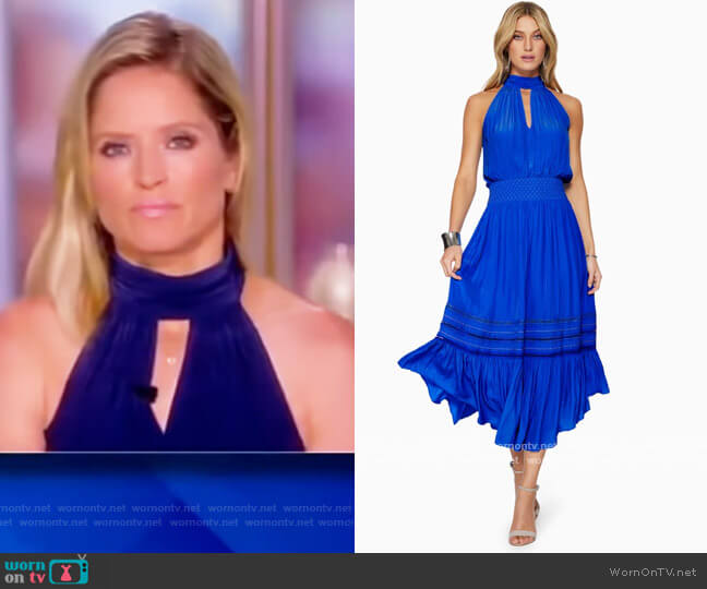 Ramy Brook Annette Tiered Midi Dress worn by Sara Haines on The View