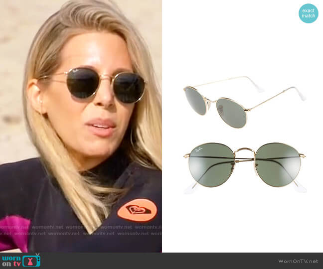 Ray Ban Icons 50mm Round Metal Sunglasses worn by Ashley Wahler (Ashley Wahler) on The Hills New Beginnings