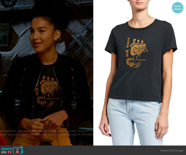 Re/Done Can Can Classic Graphic Tee worn by Gina (Sofia Wylie) on High School Musical The Musical The Series