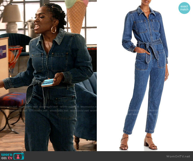 Rebecca Taylor Denim Jumpsuit worn by Harper (Laci Mosley) on iCarly