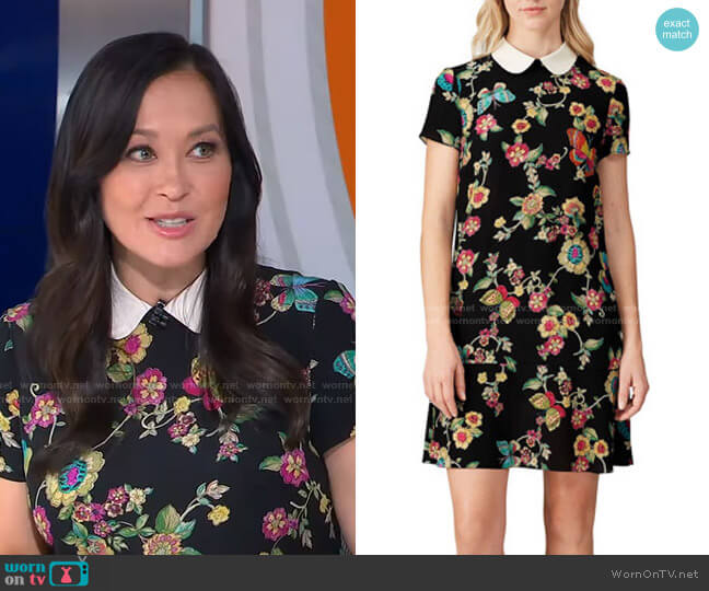 RED Valentino Abito St Flower Butterfly Dress worn by Eva Pilgrim on Good Morning America