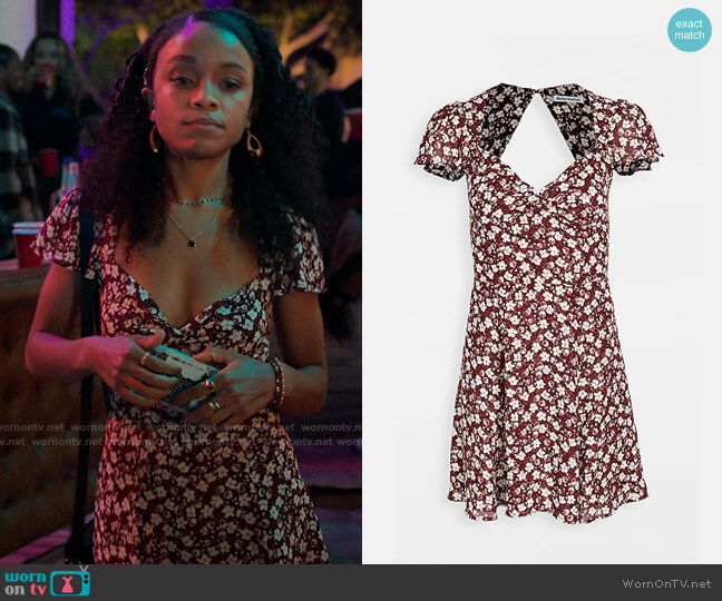 Reformation Kenni Dress in Granita worn by Mia Brooks (Rachel Hilson) on Love Victor