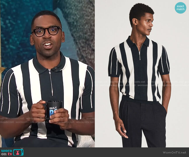 Reiss Leo Polo Shirt worn by Justin Sylvester on E! News