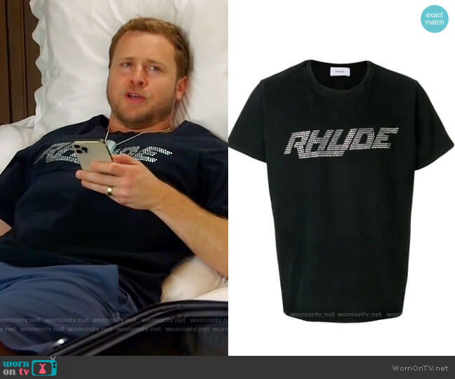 Rhude Rhinestone Logo Crew Neck T-shirt worn by Spencer Pratt (Spencer Pratt) on The Hills New Beginnings