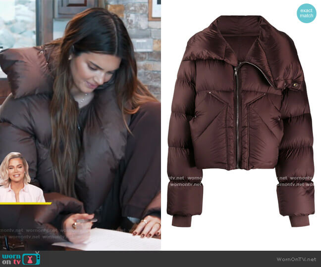 Rick Owens Padded Oversized Down Jacket worn by Kendall Jenner on Keeping Up with the Kardashians