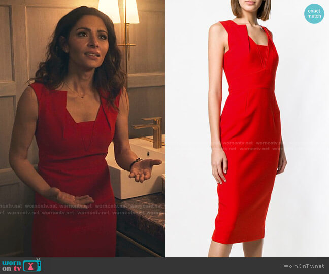 Roland Mouret Coleby Midi Dress worn by Billie Connelly (Sara Shari) on Sex/Life