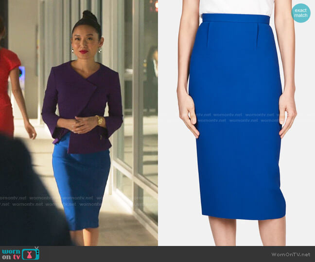 Roland Mouret Arreton Skirt worn by Francesca (Li Jun Li) on Sex/Life