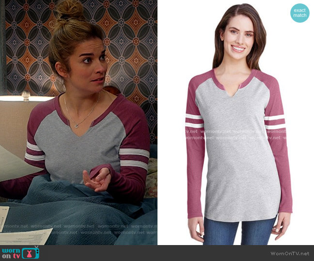 Russel Athletic Gameday Mash-up Tee worn by Allison (Annie Murphy) on Kevin Can F**k Himself