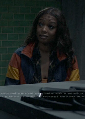 Ryan’s colorblock jacket on Batwoman