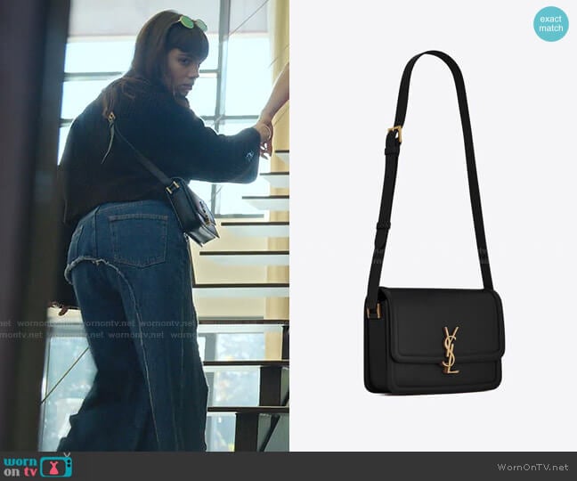 Saint Laurent Solferino Small Leather Shoulder Bag worn by Mencia Blanco (Martina Cariddi) on Elite