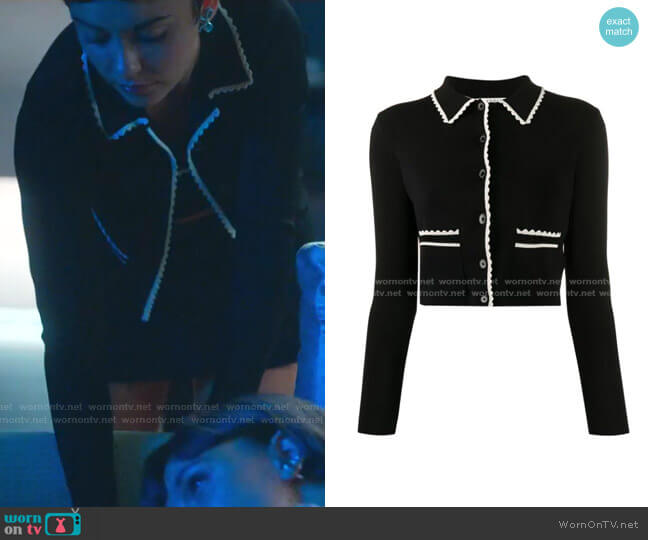 Sandro Leanna Cardigan worn by Ari Blanco (Carla Diaz) on Elite