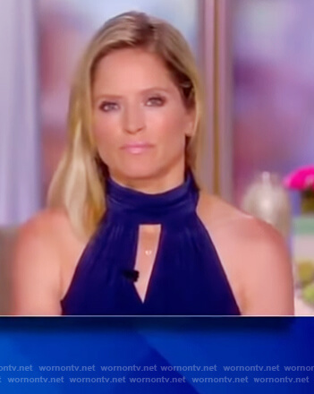 Sara’s blue keyhole halterneck dress on The View