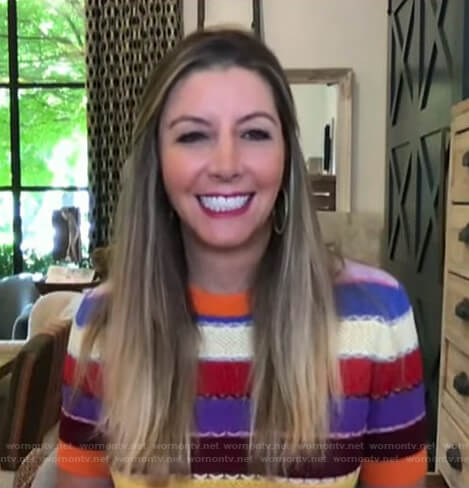Sara Blakely’s multicolor striped knit top on Today