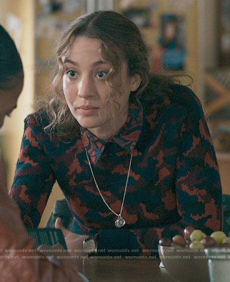 Sarah’s camo sweater on The Republic of Sarah