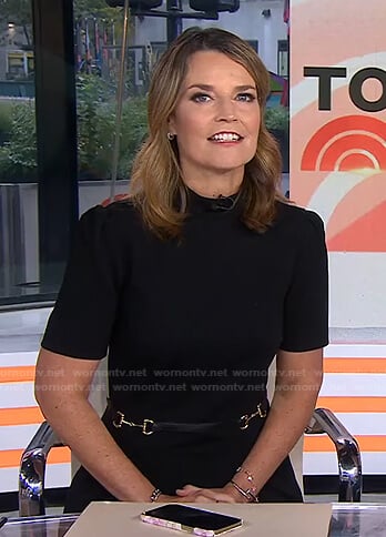 Savannah’s black belted dress on Today