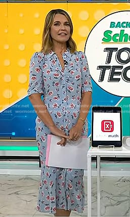 Savannah’s blue floral shirtdress on Today