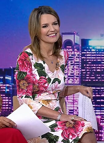 Savannah’s floral v-neck dress on Today