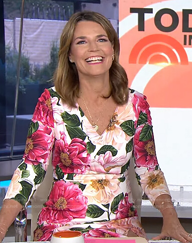 Savannah’s floral v-neck dress on Today