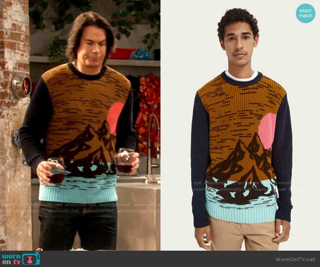 Scotch & Soda Cotton-blend artwork sweater worn by Spencer Shay (Jerry Trainor) on iCarly