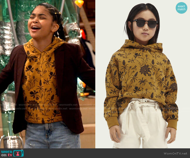 Scotch & Soda Girls Printed wide fit hoodie worn by Millicent (Jaidyn Triplett) on iCarly