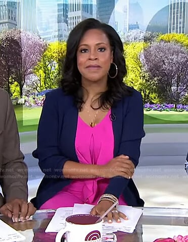 Sheinelle’s pink tie front jumpsuit on Today