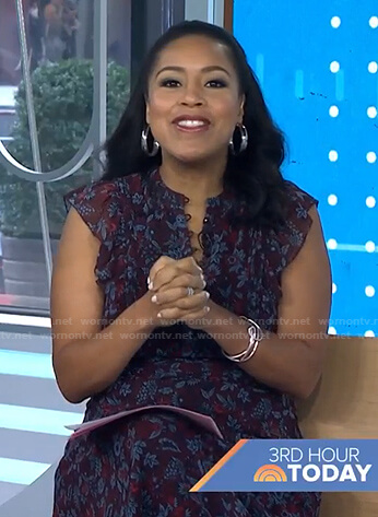 Sheinelle’s purple floral midi dress on Today