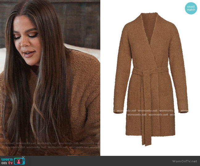 Skims Cozy Knit Short Robe worn by Khloe Kardashian on Keeping Up with the Kardashians