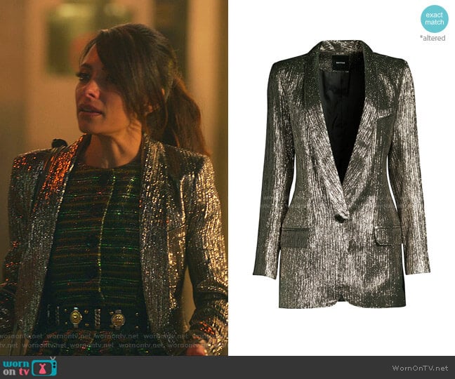 Smythe Metallic Longline Blazer worn by Billie Connelly (Sara Shari) on Sex/Life
