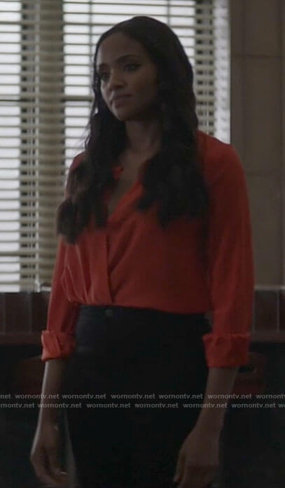 Sophie’s red cross front blouse on Batwoman