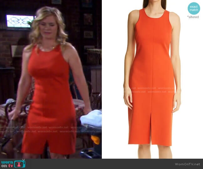 St. John Front Slit Milano Knit Dress worn by Sami Brady (Alison Sweeney) on Days of our Lives