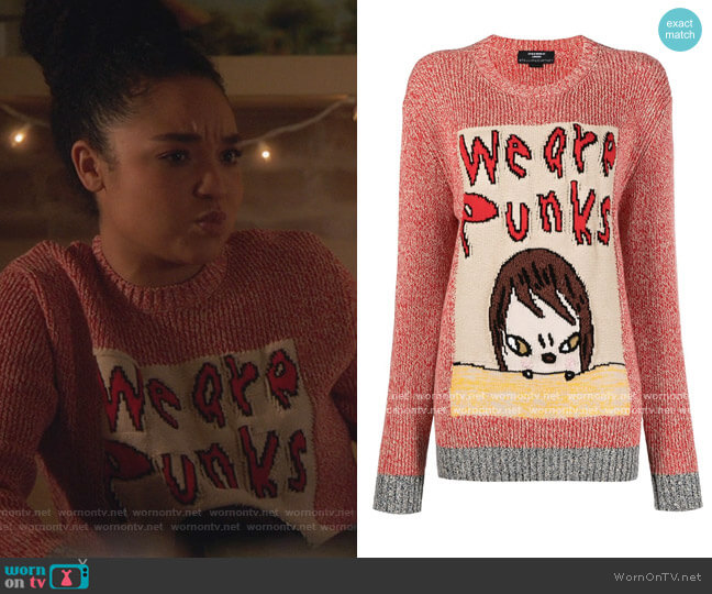 Stella McCartney x Yoshitomo Nara We Are Punks jumper worn by Kat Edison (Aisha Dee) on The Bold Type