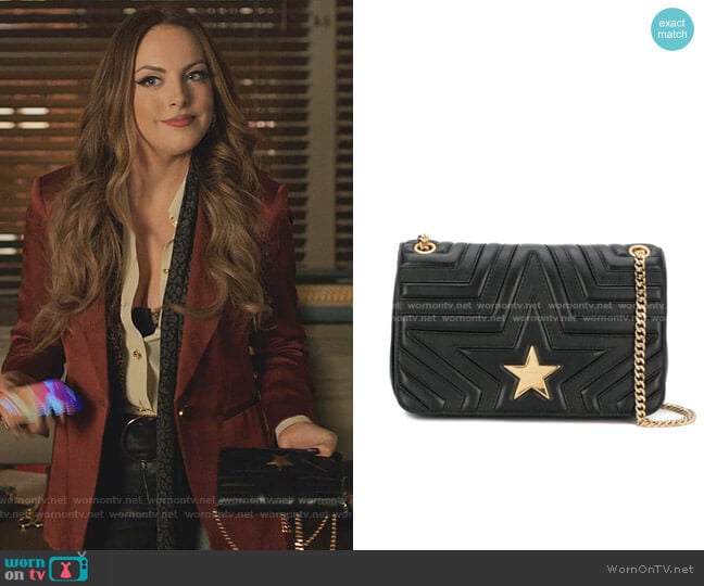 Stella McCartney Stella Star Flap-Over Shoulder Bag worn by Fallon Carrington (Elizabeth Gillies) on Dynasty