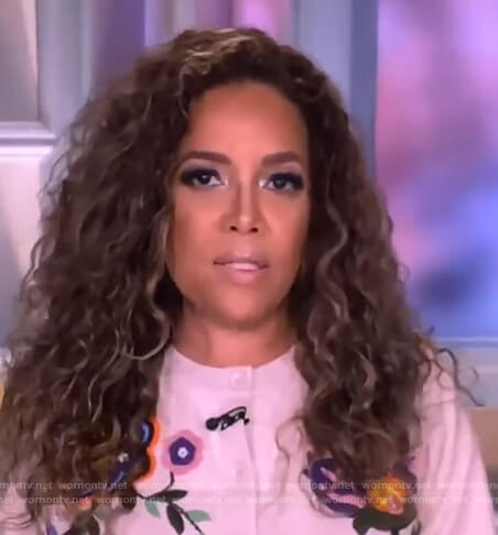 Sunny’s floral embroidered cardigan on The View