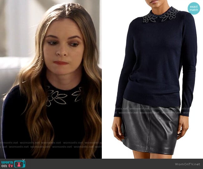 Ted Baker Azaleo Sweater worn by Caitlin Snow (Danielle Panabaker) on The Flash