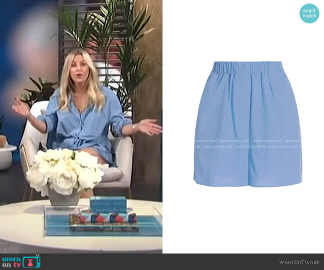 The Frankie Shop Lui Organic Cotton Boxer Shorts worn by Morgan Stewart on E! News