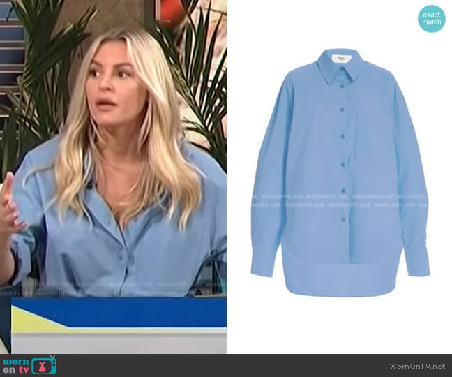The Frankie Shop Lui Oversized Organic Cotton Shirt worn by Morgan Stewart on E! News