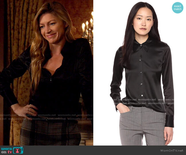 Theory Essential Fitted Shirt in Black worn by Ava Sharpe (Jes Macallan) on Legends of Tomorrow