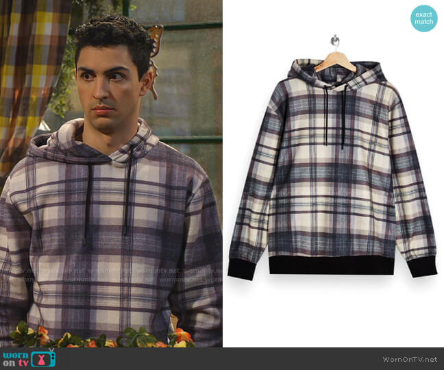 Topman Country Check Hoodie worn by Parker Preston (Trevor Tordjman) on Bunkd