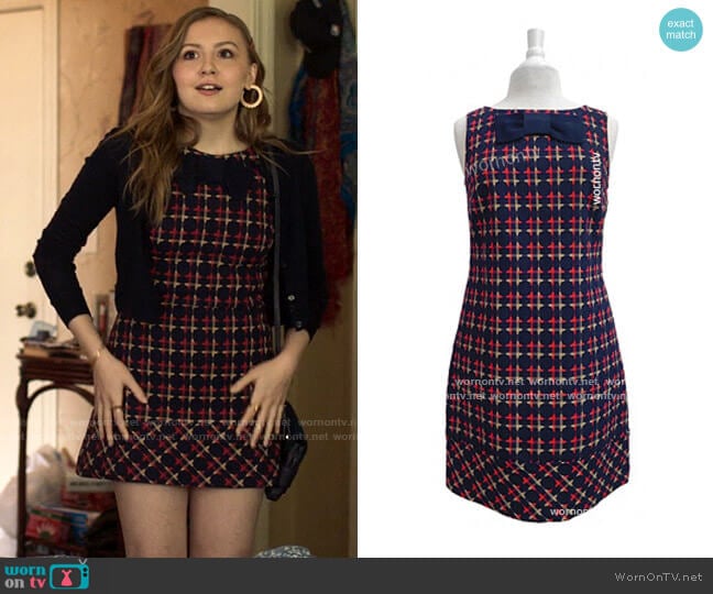 Trina Turk Plaid Dress worn by Lake Meriwether (Bebe Wood) on Love Victor