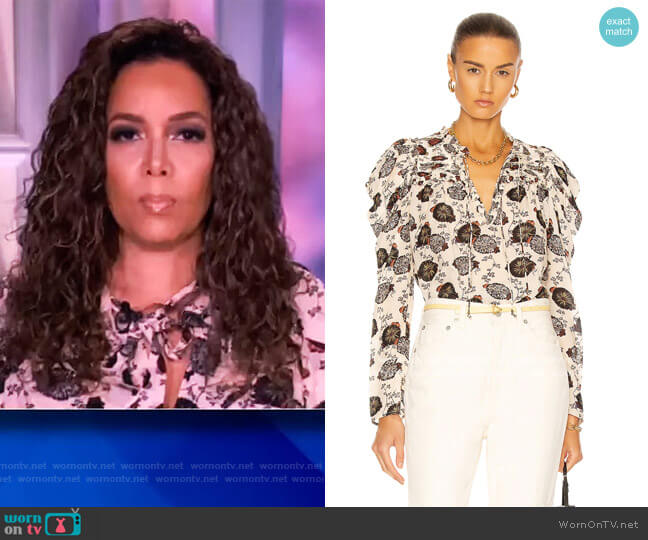 Ulla Johnson Bevin Blouse worn by Sunny Hostin on The View