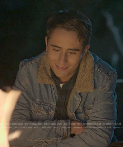 Victor’s denim sherpa collar jacket on Love Victor