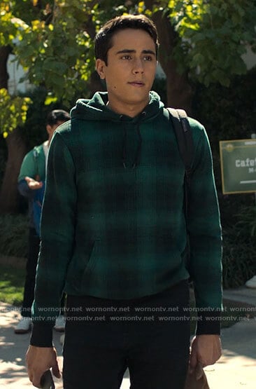 Victor’s green plaid hoodie on Love Victor