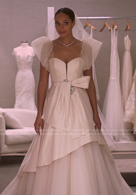 Whitney’s wedding dress on Run the World