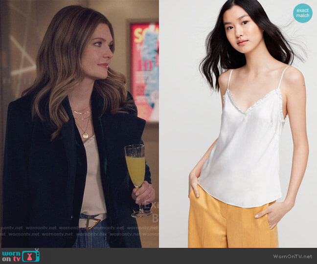 Aritzia Ruffle Camisole worn by Sutton (Meghann Fahy) on The Bold Type