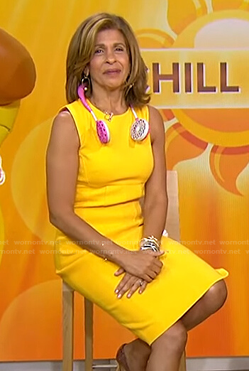 Hoda’s yellow sleeveless dress on Today