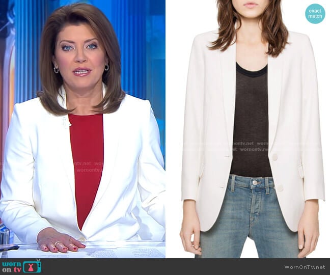 Zadig & Voltaire Viva Bis Love Strass Blazer worn by Norah O'Donnell on CBS Evening News