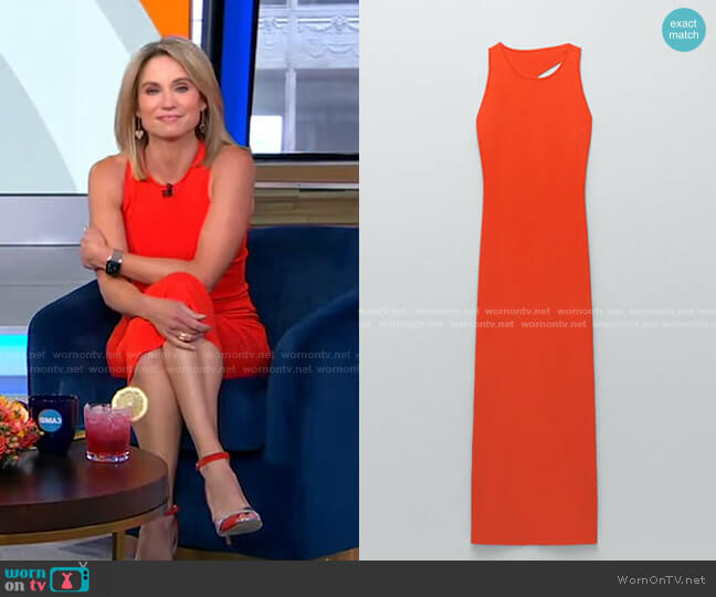 Zara Cut Out Knit Dress worn by Amy Robach on Good Morning America