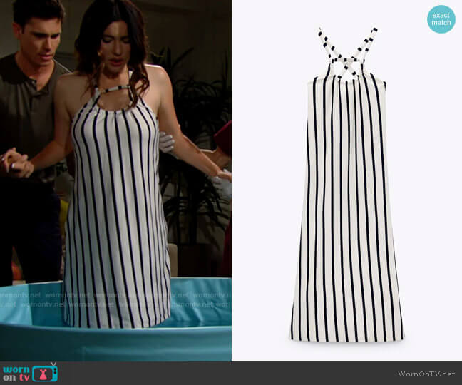 Zara Long Striped Dress worn by Steffy Forrester (Jacqueline MacInnes Wood) on The Bold and the Beautiful