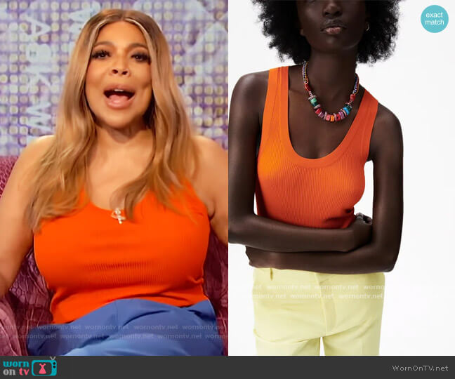 Zara Ribbed Knit Top worn by Wendy Williams on The Wendy Williams Show